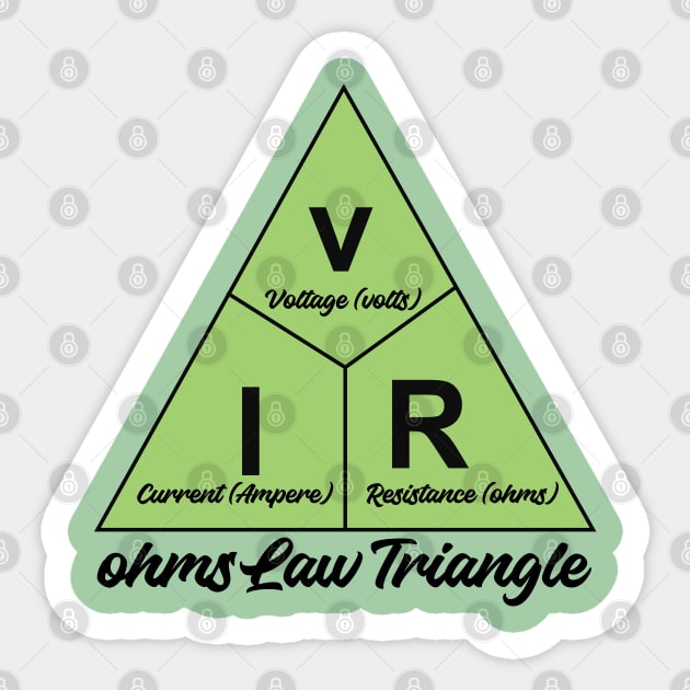Electrical ohms Law Triangle Formula Chart For Electrical Engineering Students Electricians Electrical engineer and Physics Students Sticker by ArtoBagsPlus